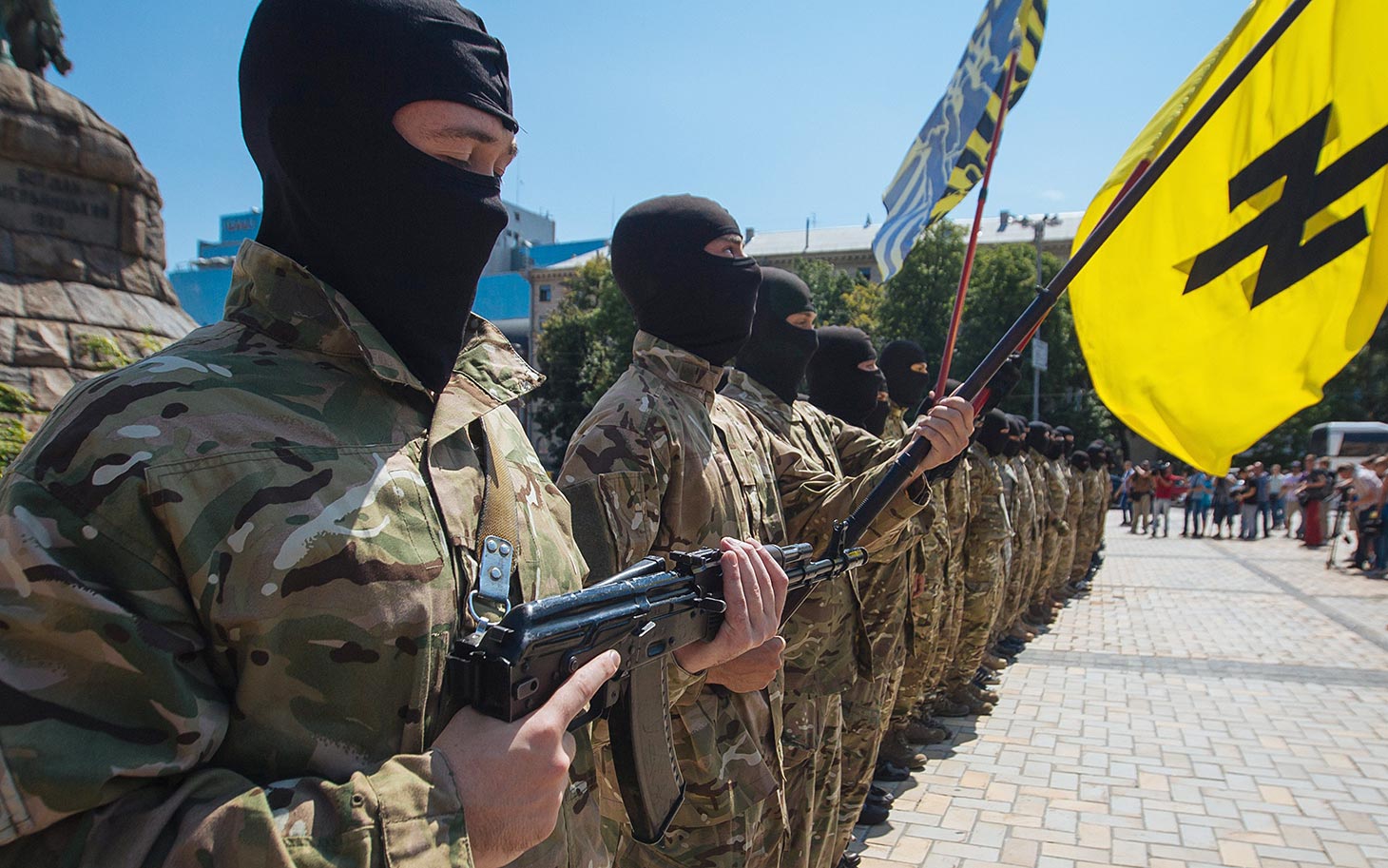 Ukrainian army battalion'Azov' depart to eastern Ukraine